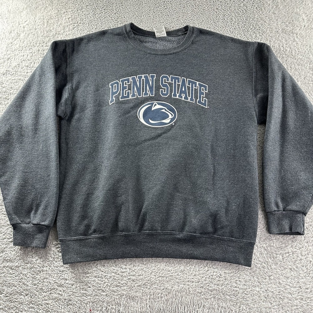 Penn State University Sweater Mens Large Gray Pull Over Jerzees Graphic
